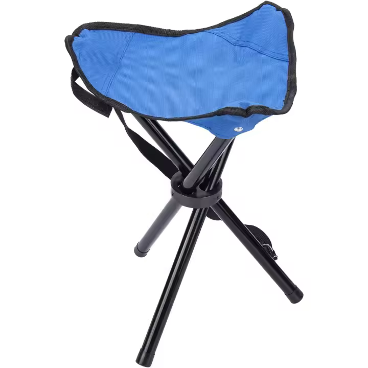 Taburete plegable de tres patas para acampar, taburete plegable triangular portátil para pesca y senderismo, taburete plegable con trípode - 1
