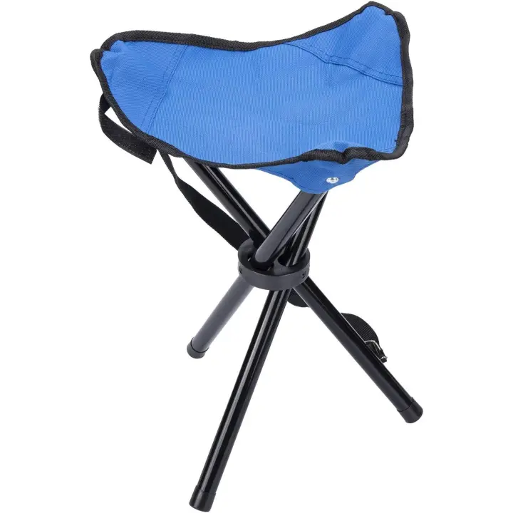 Taburete plegable de tres patas para acampar, taburete plegable triangular portátil para pesca y senderismo, taburete plegable con trípode - 1
