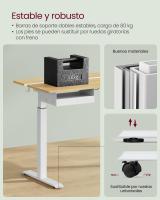 Escritorio eléctrico ajustable en altura, 60x120 cm, ajuste continuo, con 4 memorias de altura, toma de enchufe, usb integrado, disponible en blanco, marrón rústico y roble - details 17