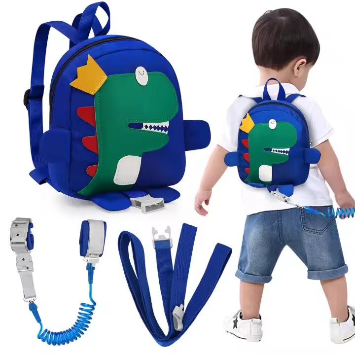Arnés Antipérdidas para Niños 1-5 Años - Mochila Dinosaurio + Correa 4 en 1, Pulsera Seguridad Ajustable (Regalo Ideal) - 1