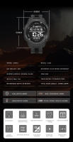 Reloj Deportivo SMAEL Para Hombre Resistente Al Agua Con Pantalla Digital LED Alarma Big Dial Deportiva 8105 Correa De Plástico - details 3