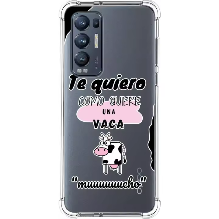 Tumundosmartphone Funda Silicona Antigolpes para Oppo Find X3 Neo 5G diseño Vaca Dibujos - 1