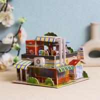 Puzzles De Papel 3D Exquisitos Para Niños Juguetes Hechos a Mano DIY Heladería Hotel Francés Supermercado Juguete Educativo Para Edad Infantil - details 4