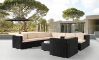 AREBOS Muebles jardín de poliratán Lounge Granada 8 personas combinable negro - details 1