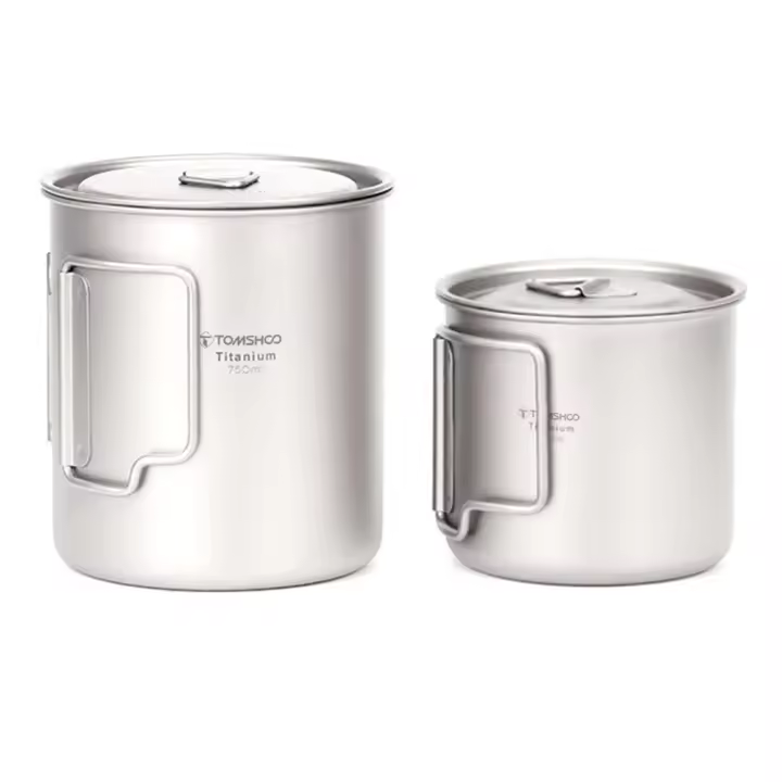 Tomshoo Copa De Camping Ultraligera De Titanio Con Mano Plegable Para Exteriores Y Picnics Vaso De Agua De 300/350/420/450/550/650/750ml - 1
