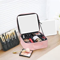 Maletín de maquillaje Jocca con espejo LED HD desmontable, luz fría/cálida/natural ajustable, brillo regulable y batería recargable 2000mAh. Interior configurable con separadores extraíbles. Ideal para viajes o uso profesional. - details 0