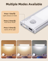 Aigostar luz led armario con sensor de movimiento y batería recargable, led cocina bajo mueble 1100mAh, brillo y color ajustables, con cable USB C, luz led adhesiva y magnética - details 1