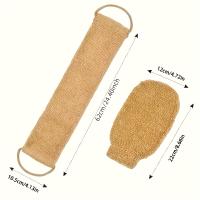 Toalla De Baño De Lino De Ramia Y Jute Escobilla De Ducha Para Exfoliación Corporal Cinta De Masaje Para Limpieza Del Baño - details 3
