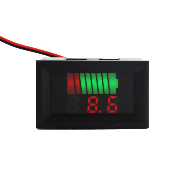 Indicador De Nivel De Carga De Batería De Coche 12V 24V 36V 48V 60V 72V Medidor De Capacidad De Batería Lithium Con Pantalla LED Y Voltímetro - 1