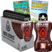 Lote Bebida Bolero (12 x 9 Gr) Sabor COLA Hidratante con Vitamina C, Sin Azúcar + Tarjeta con 100 Consejos Saludables y Vida Sana x WikiMark 12 Sobres + Tarjeta 100 Consejos, COLA (KOLA)) - details 0