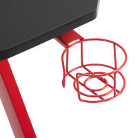 HOMCOM Mesa Gaming 120x65x74,5 cm Escritorio Ergonómico Gaming desk para Computadora PC con Portavasos Gancho para Auriculares y Pies Ajustables Efecto de Fibra de Carbono - details 6