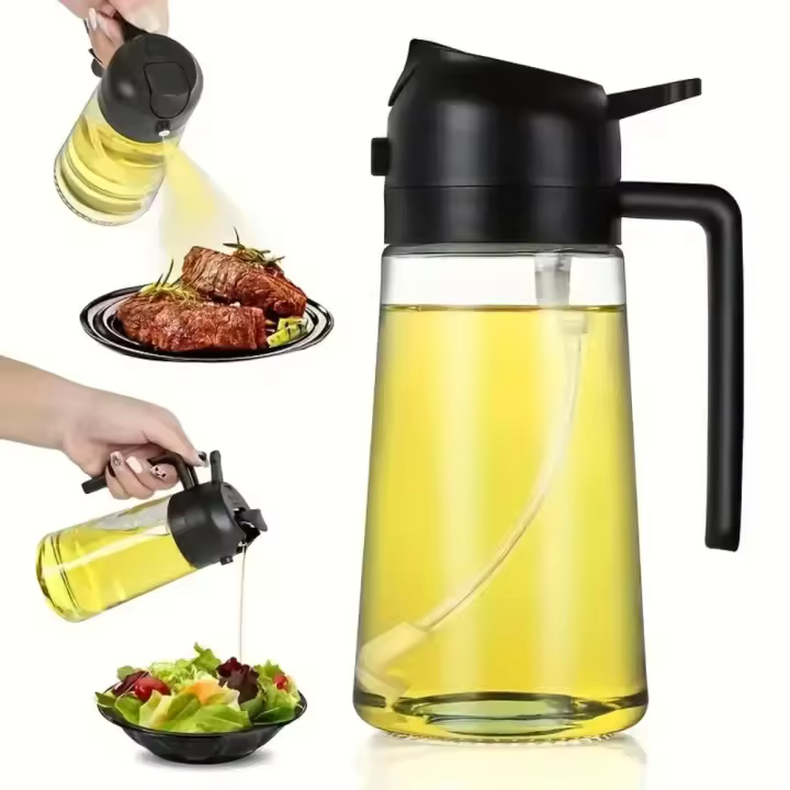 2en1 vidrio Spray Aceite pulverizador botella Spray Aceite dispensador aceite Tarra vinagrera barbacoa cocina hornear asado picnic cocina herramienta - 1