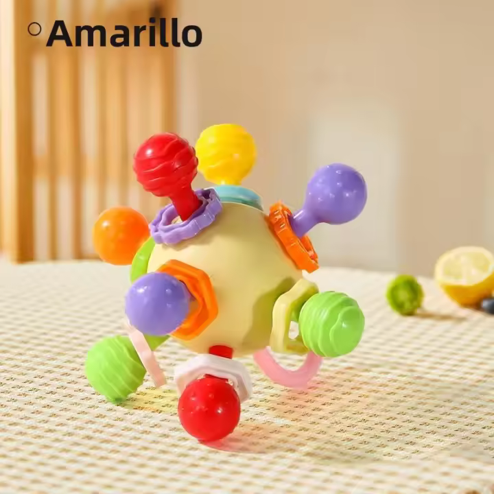 Bola Redonda De Silicona Suave Para Bebé Manhattan Juguete Sensorial Alivio De Dientes Para Bebés Recién Nacidos Juguetes Para Morder Para Niños De 0 a 6 Meses Hasta 6 Años - 1