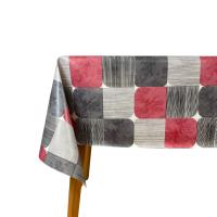 Mantel Hulehule Tex - Huletec Cuadros Rojo, Gris, Ocre, Marrón Impermeable PVC Anti manchas Añade Calidez y Estilo a tu Mesa - details 0