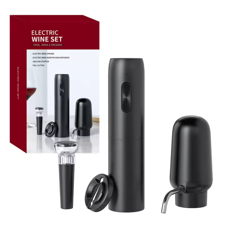 Decantador Eléctrico Inteligente (USB Carga Rápida) | Kit 3 en 1: Descorchar, Decantar y Servir Vino | Funcionamiento One-Touch · Caja Regalo Elegante · Ideal para Hogar y Bares - 1