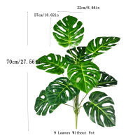 Arbusto De Monstera Artificial 70-100cm Hojas De Tortuga Verdes Plástico Simulación Alta Para Decoración De Jardín Oficina Interior - details 10