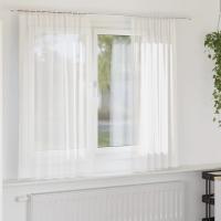 vidaXL Cortinas de gasa con bolsillos para varillas 2 uds. rojo vino en color Rojo vino tinto/Blanco/Marrón y más | protección solar decorativa para ventanas hogar oficina dormitorio fácil de instalar - details 1