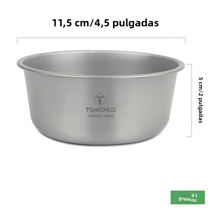 Tomshoo Contenedor De Alimentos 400ml / 500ml Bol De Titanio Plegable Para Camping Picnic Y Turismo Hiking Utensilios De Comida Para 1-2 Personas - 1