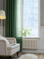 Cortinas Verdes De Estilo Bohemio Con Borlas Y Bolsa Para Rodillo 1 Panel 100% Aislamiento De Luz Para Sala De Estar Y Dormitorio - details 5