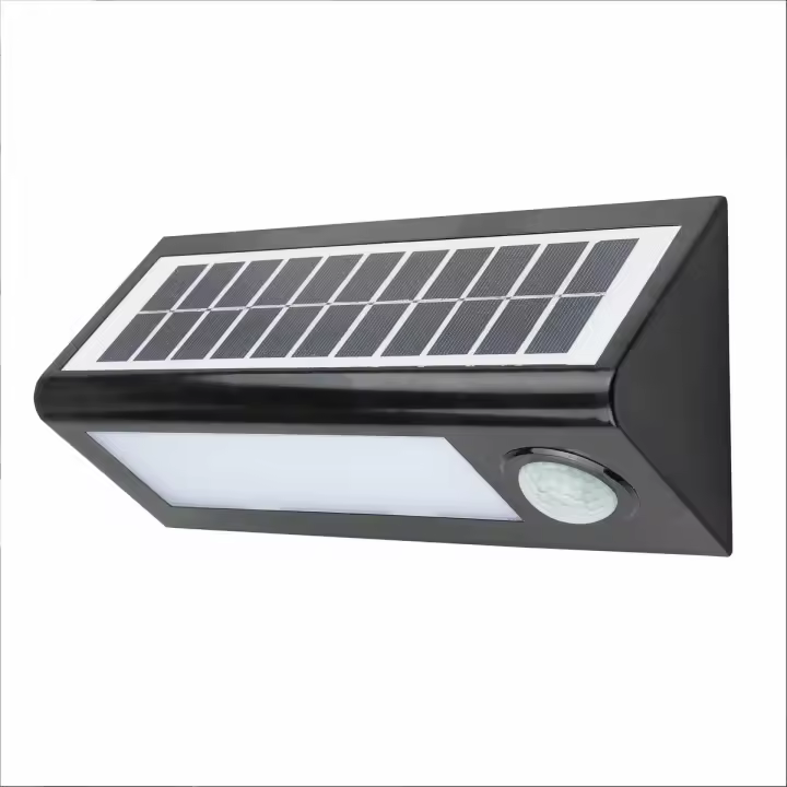 APLIQUE LED SOLAR KORPASS COM SENSOR 27CM 8W FRIA - 1