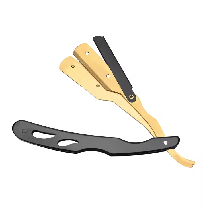 Cuchillo De Afeitar Profesional De Acero Inoxidable Con Soporte Para Barbieros Cuchilla Recta Para Barba Y Cabello Para Hombres - 1