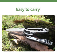 Cuchutlería Plegable Para Camping Multifuncional Portátil Incluye Cuchillo Cucharita Cuchara Abrebotellas Y Abrecajas Equipamiento Para Picnic - details 2