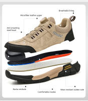 Zapatos De Seguridad Para Hombre Con Punta De Acero Antipinchazos Antideslizantes Y Antiprensión Suela De Goma Moda Trabajo Industrial - details 4