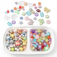 Cuentas De Acrílico Mixtas Al Por Mayor Para Joyería Hecha a Mano Pulseras Accesorios DIY Material De Cuentas Suelta Alrededor De 15-50 Pcs - details 2