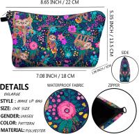 Neceser de Maquillaje,Bolsa de Cosméticos de Viaje,Portátil para Viaje Bolsas,Organizador Maquillaje para Hombre Mujer Niña Niño（Patrón de Pereza） Multicolor - details 1