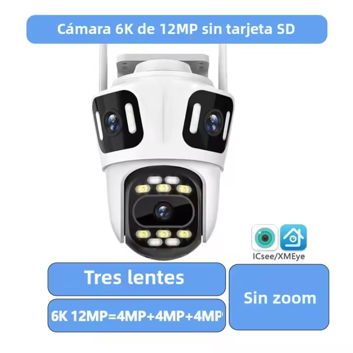 Cámara IP ICsee 8K 16MP Exterior WiFi Sin Cable Con Seguimiento Automático Protección De Seguridad PTZ CCTV Vigilancia De Video Lente Cuatro - 1
