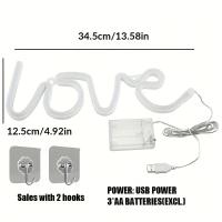 Luz Neón LOVE USB/batería Romanticismo Regalo De Valentine's Day Propuesta Luz Atmosfera De Boda Decoración De Pared Festiva - details 2