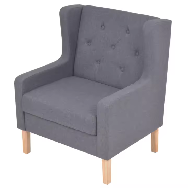 vidaXL Sillón de tela Blanco crema, Gris, Sillon Dormitorio Sillon Comodos Silla Relax Sillón Sofá - 1