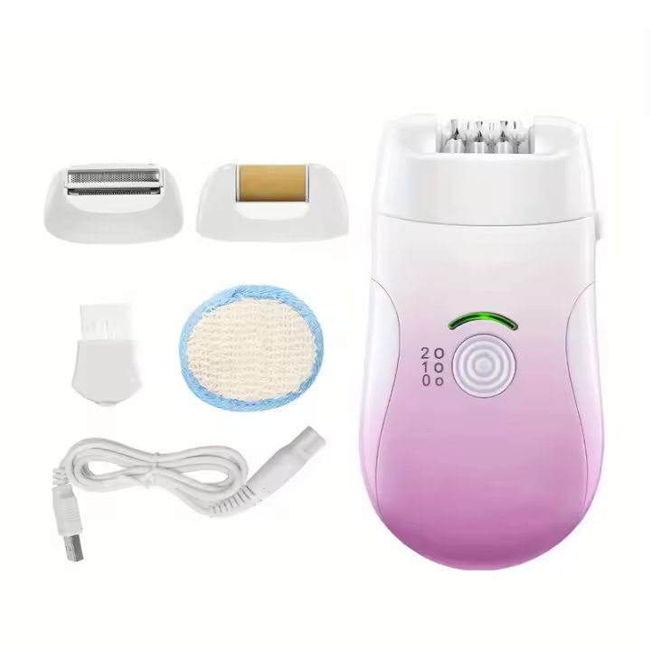 Facial Hair Removal Epilator For Women, 3 In 1 Electric Shaver For Women, Cordless Electric Shavers Ladies Epilator Rechargeable Hair Remover For Upper Lips Chin Arms Legs Bikini Gl - 1