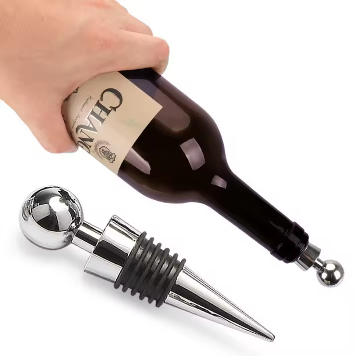 Tapa De Botella De Vino Portátil Recipiente De Goma Para Vino Tinto Y Champaña Mantener Fresco Herramienta De Tapa De Corteza De Madera - 1
