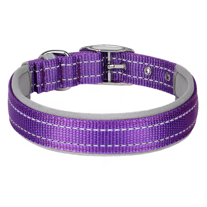Collar De Nylon Suave Reflectante Para Perros De Todas Las Edades Durable Y Seguro Con Colchón Para Pequeños Medianos Y Grandes Pug - 1