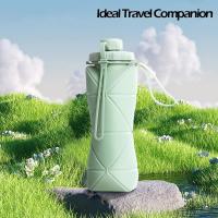 Botella De Deporte De Silicona Plegable Grande Para Camping Y Viajes Resistente Al Desbordamiento Y a La Microondas Con Correa - details 5