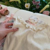 Conjunto De Ropa Para Bebé Niña Bear Leader Verano Sin Mangas Con Encaje Y Bow Flower Print Shorts Estilo Casual Material Algodón Y Poliéster - details 4