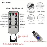 Luz De Techo LED USB Para Dormitorio Decoración De Navidad Guirnalda De Luz Faeira Para Bodas Y Hogar Tamaño 3x3/3*2/3*1 - details 8