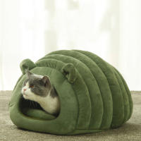 Nido De Gato Cómodo Y Caliente Para Otoño E Invierno Forma De Caterpillar Semi-Abrazado Diseño Lindo Y Encantador Para Mascotas - details 2