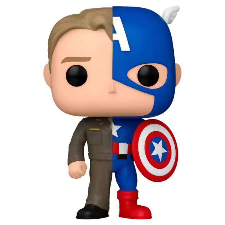 Figura Pop Marvel Steve Rogers/Capitan America-Figura de Vinilo Coleccionable - Idea de Regalo- Mercancia Oficial - Juguetes para Niños y Adultos - Movies Fans - Muñeco para Coleccionistas y Exposición - 1