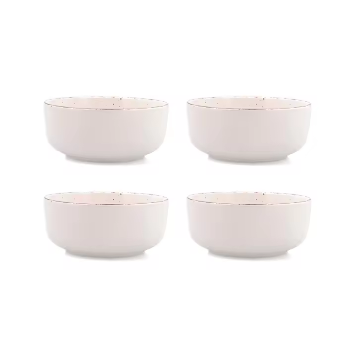 QUID DUNA 4 Bol Cerámico 15X15CM Beige Decorado Gran tamaño para raciones extrasaludables Apilable - 1