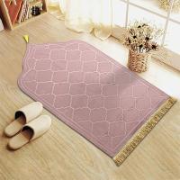 Carpetas De OraciónIslamicas Con Borlas Y Antideslizantes De Terciopelo Grueso Y Geométricas Para El Hogar Y La Sala De Estar - details 4