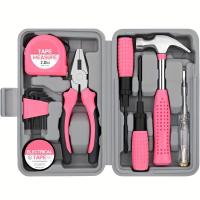 Kit De Herramientas Para Mujer 13pcs Paquete Mini De Herramientas Básicas Para El Hogar Color Rosa Conjunto De Herramientas Iniciador Small - details 0
