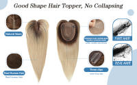 Extensiones De Cabello Humano Remi Ombre Rubio Para Mujeres Tope Con Flequillo Base De Seda Clip in Extensión De Cabello Para Mujeres Con Poco Cabello - details 0