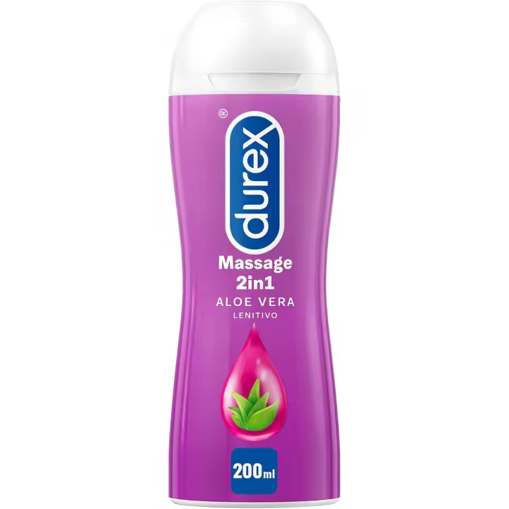 DUREX MASSAGE 2 EN 1 LUBRICANTE BASE AGUA ALOE VERA 200ML - 1