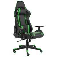 vidaXL Silla gaming giratoria PVC en color Verde/Blanco/Negro y más | cómodas modernas ergonómicas para comedor cocina salón hogar - details 0