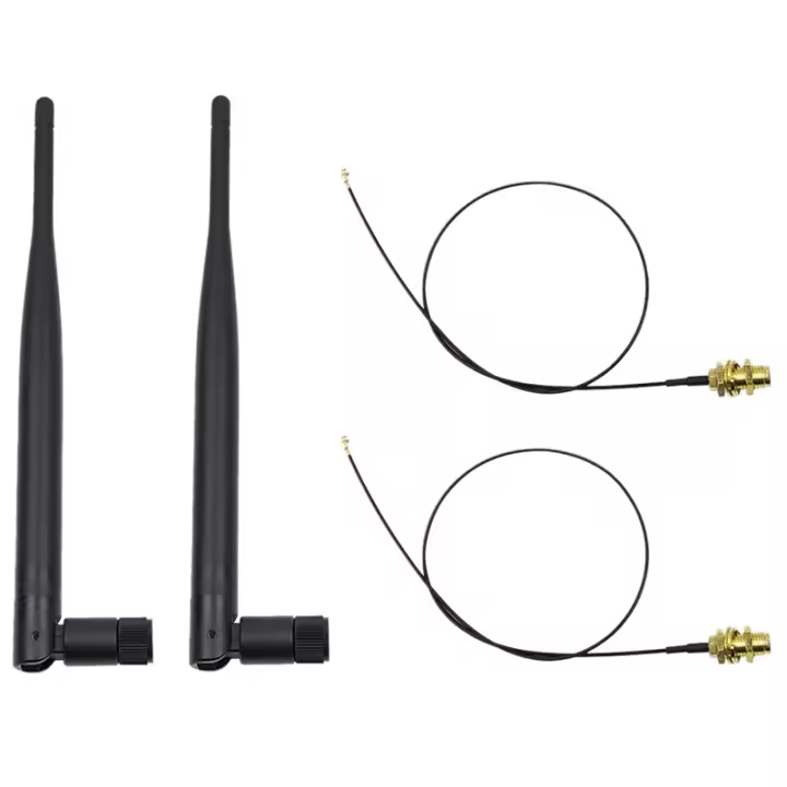 Set De Antenas Wifi Dual Band M.2 IPEX MHF4 U.fl Cable a RP-SMA Para Tarjeta M.2 Intel AC 9260 9560 8265 8260 7265 7260 NGFF - 1