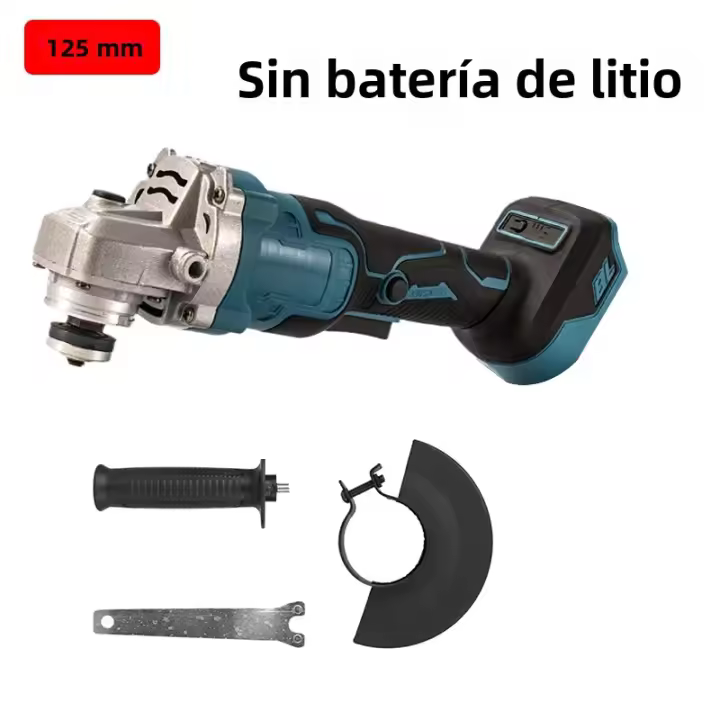 Grinder De Ángulo Inalámbrico De 125mm Recargable Herramienta Eléctrica Para Corte Y Pulido Compatible Con Batería Makita 18V - 1