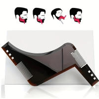 Peine Moustache Negra Para Hombres Peine Moldable Ajustable Con Corte De Barba Accesorios Antidesatornillador Ruler Trimmer De Plástico - details 2