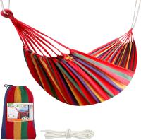 Hamaca colgante de algodón para camping y jardín, Hamaca jardín exterior, Medidas 200x100 cm, Hasta 200 kg de capacidad de carga, Con bolsa de Organizador - details 0